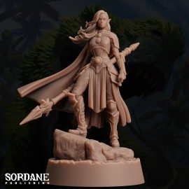 Arcane Minis Umbriel Dark Elf Cleric - Pose 1a | Sordane Publishing | D&D Miniature