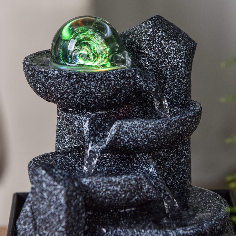 Indoor Fountain Relaxing Zen Cascade Colourful LED Light, Useful Gifts
