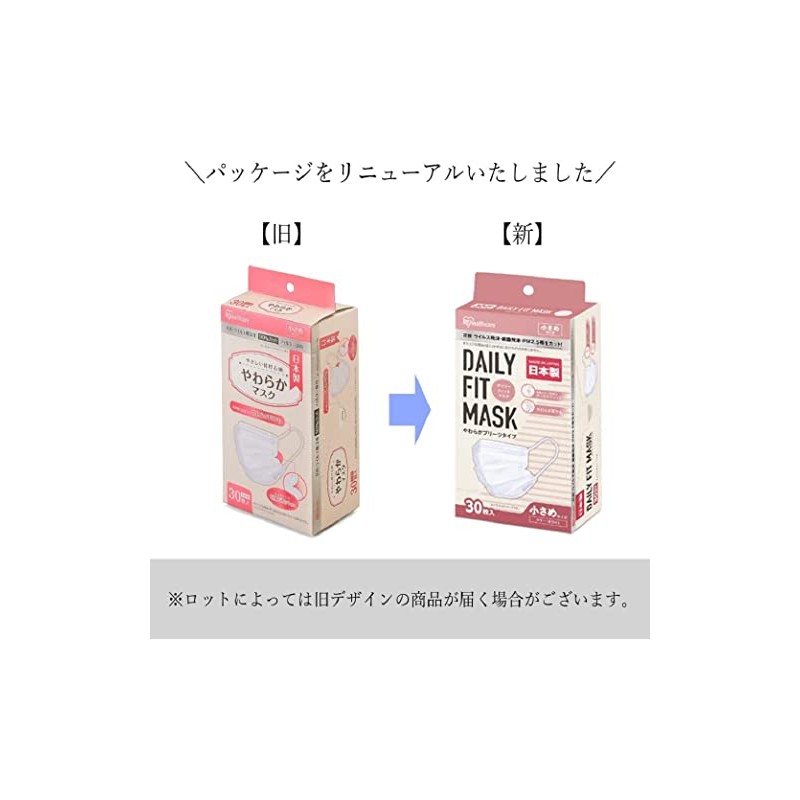 Iris Ohyama PN-YW30M Soft Mask, Small Size, Pack of 30