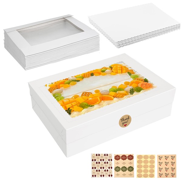 Aufind Aufind 8pcs Cake Boxes with Cake Board, 19x14x4.5 Inches