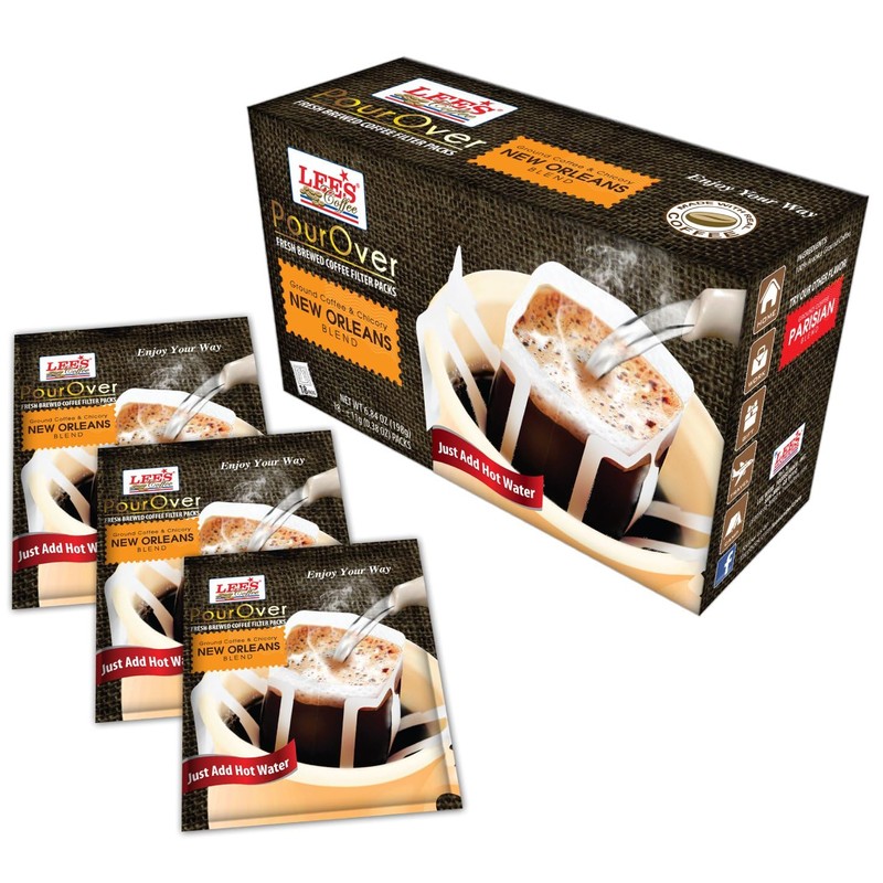 1 Pack - Lee's Coffee Pourover Fresh Ground New Orleans