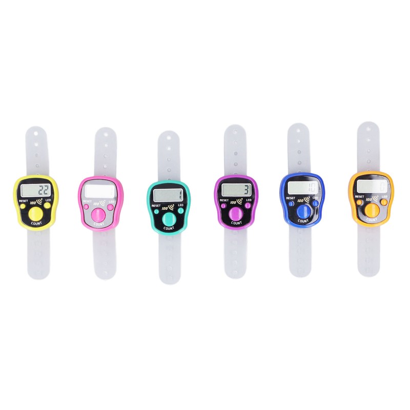 6 Pcs Electronic Finger Counter Portable Lightweight Adjustable Ring Clicker