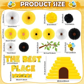 Yiaoyinnz Bee Classroom Bulletin Board Decorations Bee Hive Cutouts with Paper Fans Pom Poms Our Class is to Be The Best Place Cutouts for Student Spring Wall Chalkboard Decor Back to School Supplies