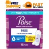 Poise Incontinence Pads for Women, 4 Drop Moderate Absorbency, Long