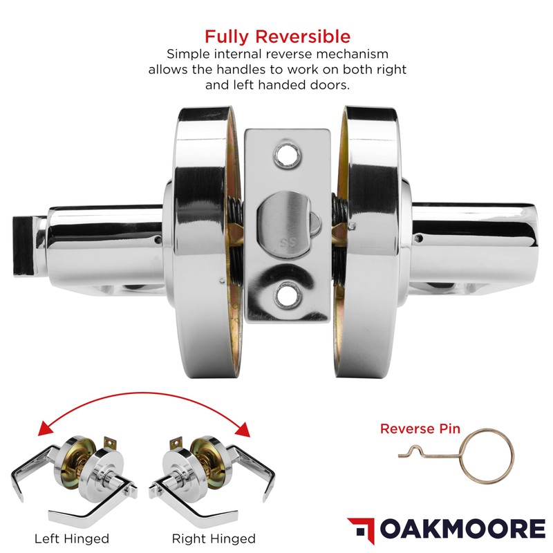 Keyed Entry Commercial Door Handle Chrome | Heavy Duty Commercial
