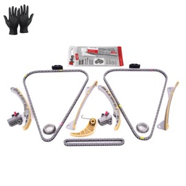 MPLUS Engine Timing Chain Kit & Water Pump & Serpentine Belt fits For Hyundai 2015 Santa Fe V6 3.3L 3342cc, For Kia 2014 Cadenza V6 3.3L 3342cc, 2015 Sorento V6 3.3L 3342cc