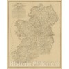 Historic Pictoric Map : Ireland 1846, Antique Vintage Reproduction :
