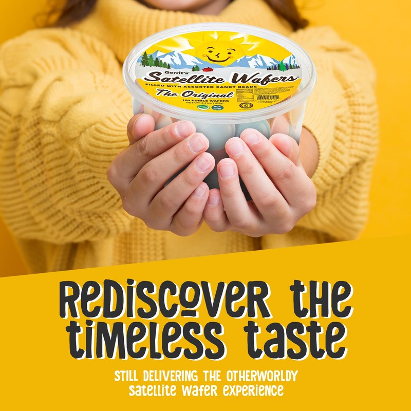 Gerrit's Original Satellite Wafers, Filled with Assorted Candy Beads, 100