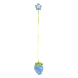 TUCKBOLD 1 Pc Yarn Strawberry Car Rear View Mirror Pendant Accessories Car Hanging Ornament Blue