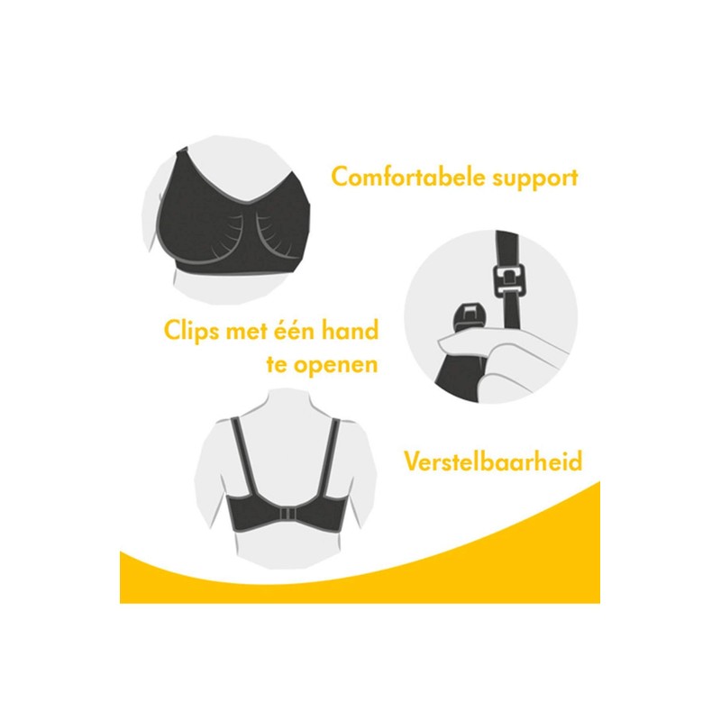 Medela 101038703 – Maternity and Nursing Bra Black Size XL