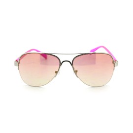 Women's Small Size Aviator Sunglasses Petite Half Rim Aviators Fuchsia