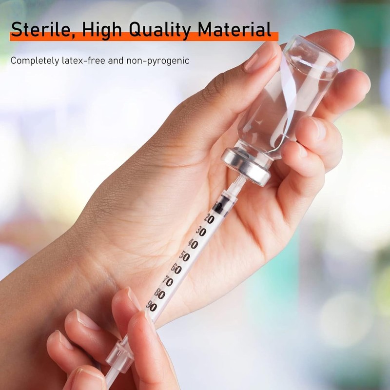 MKUCCD Syringes 30G 1ml/cc(13mm) Dispensing Tools，Lab Syringes, Plastic Syringe Individually