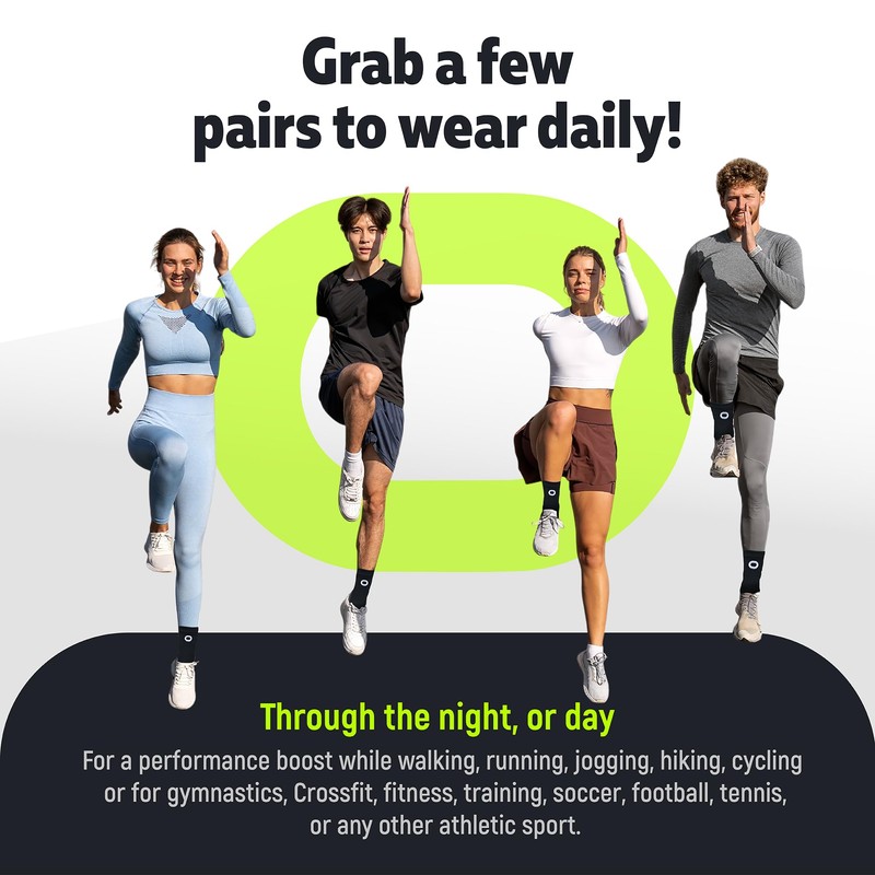 Ankle Brace Compression Sleeve for Men & Women (1 Pair)