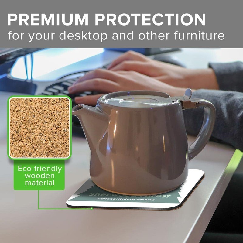 1 x Square Jumbo Size Coaster 12cm Sherwood Forest England