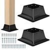 4x4 Post Base 2Pcs-Inner Size 3.6x3.6-Heavy Duty Metal Post Brackets-Deck