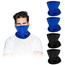 4 Pack Neck Gaiter Face Mask : Balaclava Mask & Bandana Headband for Men Women