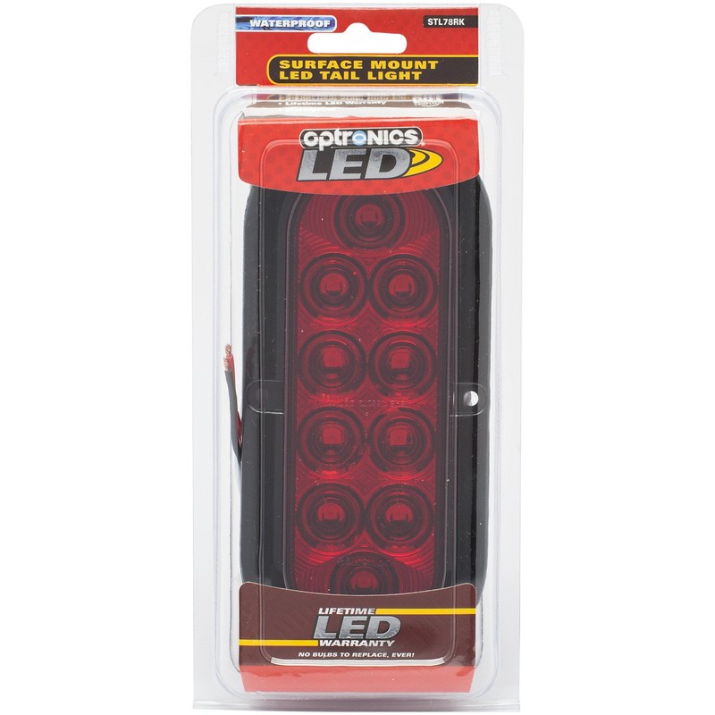Optronics STL78RK Red Lens 6" Oval Sealed LED Light for