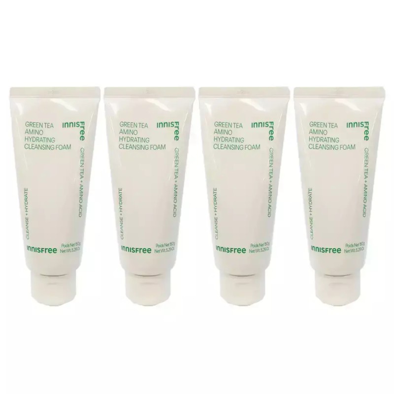 Innisfree 이니스프리 그린티 아미노 수분 클렌징 폼 150ml(신형) 4개 HI