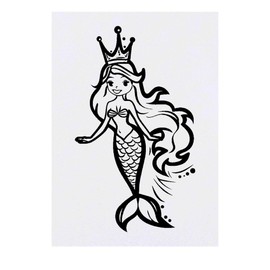 'Mermaid Princess' Temporary Tattoo - Water Resistant, Skin-Safe, Non-Toxic Transfer (TO00073713)