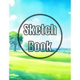 Sketch book green meadow: Premium green meadow view design cover page Sketchbook Blank Paper Pad 8.5" x 11" - 120 Pages Blank Paper Book For Drawing, ... Unlined Journal Soft Cover sketchbooks