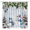 NYCCSM Christmas Shower Curtain Winter Retro Cute Snowman Snow Holiday