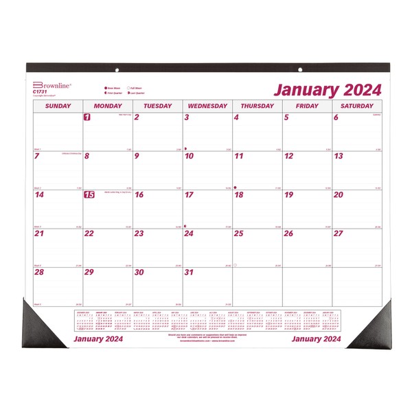 Brownline 2024 Monthly Desk Pad Calendar, 12 Months, January to December, 22" x 17" (C1731-24)