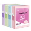 SUNEE 3 Ring Binder 1.5 Inch 4 Pack, Clear View
