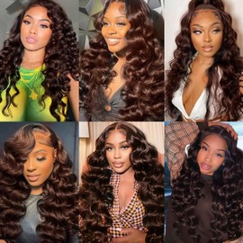 1WS #4 Loose Wave Bundles Hair Extensions 26 28 30 inch