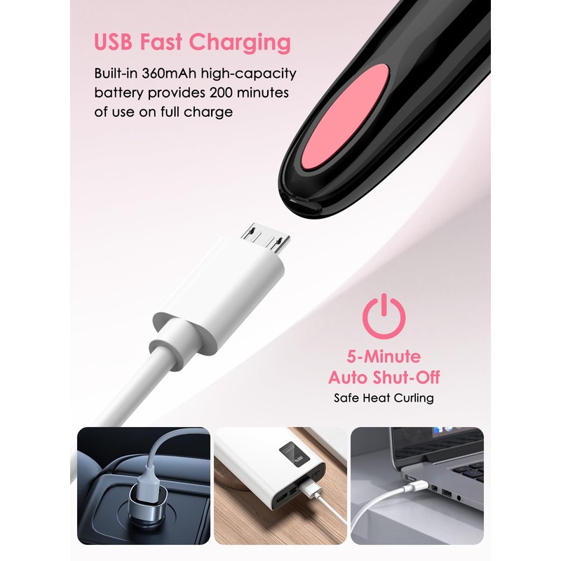 Heated Eyelash Curler, EB-02 Electric Eyelash Brush with Fast Heating