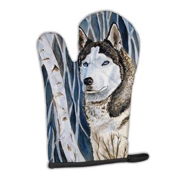 Caroline's Treasures 7137OVMT Siberian Husky Oven Mitt Heat Resistant Thick Oven Mitt for Hot Pans and Oven, Kitchen Mitt Protect Hands, Cooking Baking Glove
