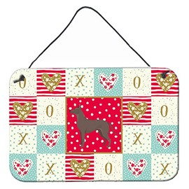 Caroline's Treasures CK5960DS812 Mexican Hairless Dog Xolo Love Wall or Door Hanging Prints Aluminum Metal Sign Kitchen Wall Bar Bathroom Plaque Home Decor, 8x12, Multicolor