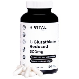 Glutathione 500mg 98% Reduced 120 Vegan Capsules for 4 Months Amino Acid L-Glutathione Cellular Antioxidant that Helps Rejuvenate Cells and Reduces Fatigue and Fatigue