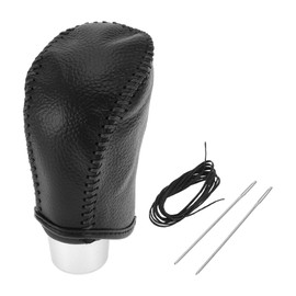 HOPESPANNER Gear Shift Knob Cover for Nissan Rogue 2017-2020 Anti-Slip Pebbled Black Stick Shifting Handle Protector Faux Leather 1 Pc