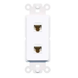 RiteAV 2 Port Cat6 Wall Plate Insert White