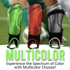 Vizari Matera Soccer Shin Guards with Adjustable Straps for Adult & Kids - Green/Black, XXS, Lightweight & Durable Football Shin Pads with Ankle Protection