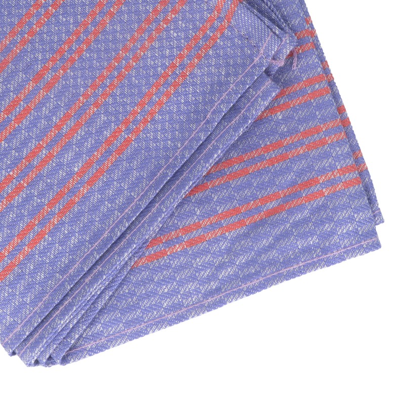 Redecker + Kracht Oversized Tea Towel Blue Check/Red Stripes 50