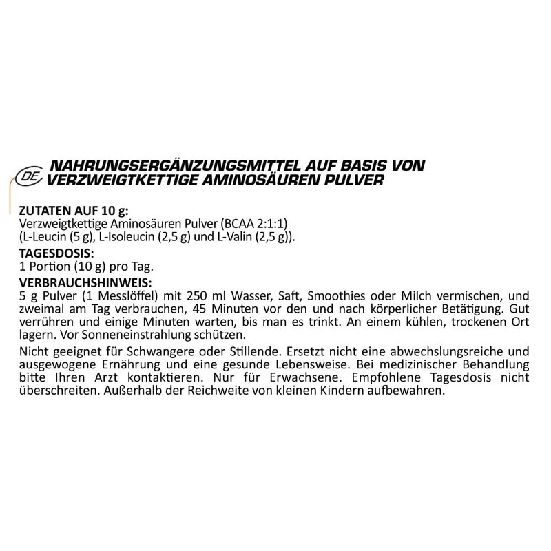 BCAA 4:1:1 Powder Form - 250 g - 25 Servings