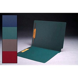 11pt Dark Green Cheshire Linen Folders, Full Cut 2-Ply END TAB, Letter Size, Fastener Pos #1 & #3 (Box of 50)