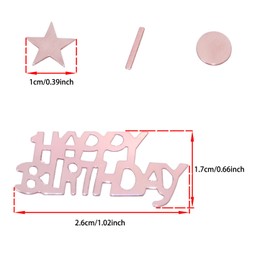 ONLYKXY Party Confetti Happy Birthday+Star+Round+Strip Foil Confetti Table Decorations Glitter Confetti for Birthday Party DIY Pastry Decoration Confetti (Rose Gold)