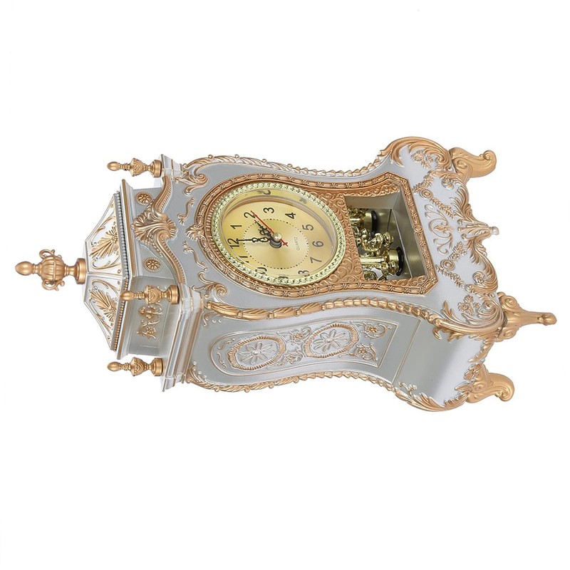 Beufee Vintage Table Clock, Rustic Vintage Style Plastic Shelf Clock