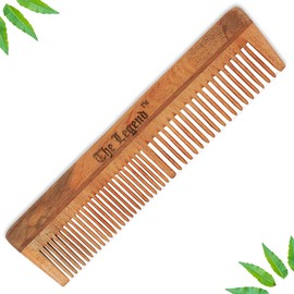 The Legend Organic Neem Wood Comb| Handmade Comb for Hair Car| Beard wooden comb| Hair Comb for Detangling| Wood Comb Anti-Static| Medium Tooth Brush Best for Beard and Moustache