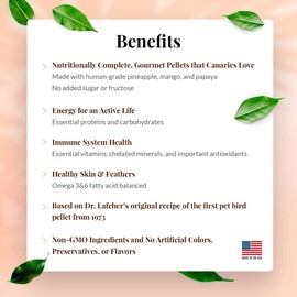 LAFEBER'S Premium Daily Diet or Gourmet Fruit Pellets Pet Bird Food, Made with Non-GMO and Human-Grade Ingredients, for Canaries