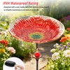 MUMTOP Solar Bird Bath for Outdoor, Glass Bowl Metal Stake