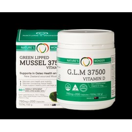 Nature's Wonder GLM 37500 (Green-Lipped Mussel & Vitamin D) 760mg 200 Capsules