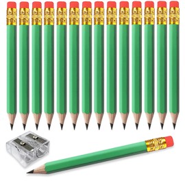Adhere 25pcs Golf Pencils with eraser Hexagon Wooden Pencils Graphite 2B for Golf Event Scoring,Classroom,Wedding,Company Meetings,Pew, Pocket (Light Green)