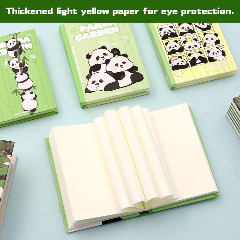4 Pack A7 Panda Mini Notebook,Cartoon Animal Panda Bear Small