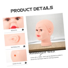 Abaodam PVC Mannequin Stand for Boy Girl Model Display Holder for Hats Scarves Wigs and Glasses for Salon and Home Use Lightweight and Portable for Hair Styling