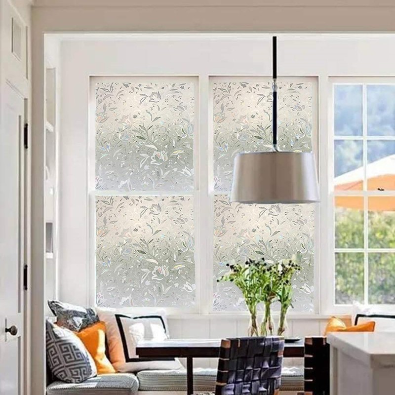 LEMON CLOUD Window Film, Decorative Window Privacy Film, 3D Stained