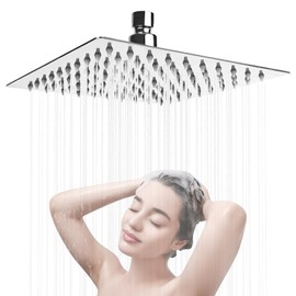Shower Head Rain Shower Stainless Steel 8 Inch Self-Cleaning Rain Shower Head Shower Head Water Saving Shower Head Rain Shower Built-in Shower Heads, Economy Shower Head 360° Adjustable Square