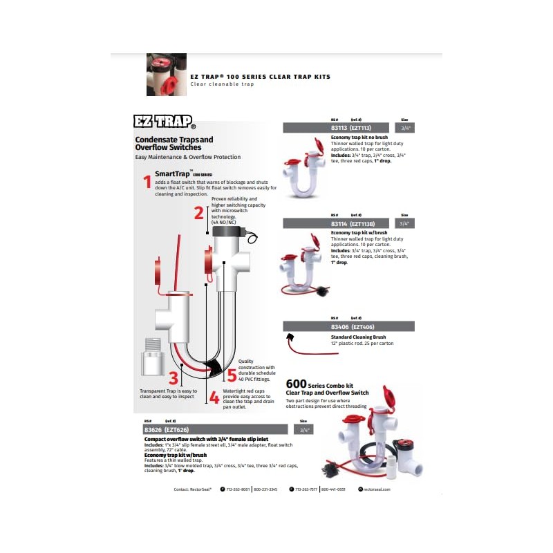 RectorSeal EZ Trap 83114 Light Duty CRS Trap, Easy Installation,
